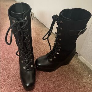 Harley Davidson lace up wedge boots